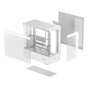 Arvuti korpus DeepCool CH690 Tower White — ATX/microATX tugi, LCD-ekraan, 3x2,5-tolline pesa, 1x3,5-tolline, GPU kuni 450 mm, CPU jahuti kõrgus 182 mm