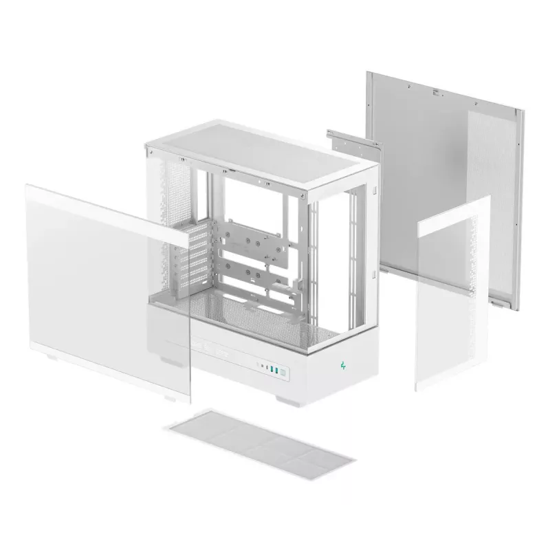 Arvuti korpus DeepCool CH690 Tower White — ATX/microATX tugi, LCD-ekraan, 3x2,5-tolline pesa, 1x3,5-tolline, GPU kuni 450 mm, CPU jahuti kõrgus 182 mm