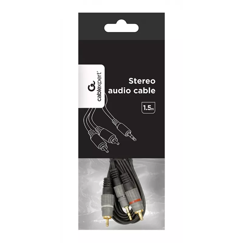 GEMBIRD 3,5 mm stereo 2xRCA pistikutele 1,5 m kaabel - kullatud pistikud