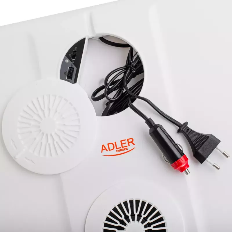 Kaasaskantav jahuti Adler AD 8090 — 40 L 12 V auto külmik, Peltier-jahutus, 220–240 V vooluvõrk, rattad