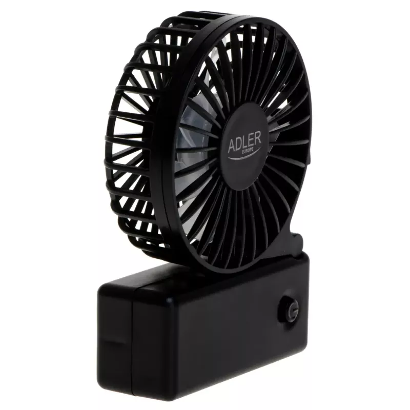 Lauaventilaator Adler AD 7336 — kokkupandav miniventilaator, 6,5 cm läbimõõt, 1 kiirus, must