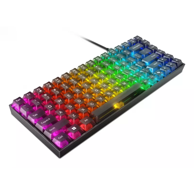 Mehaaniline mängurklaviatuur Lenovo Legion K510 Mini Pro 75% USA inglise, 84 klahvi, RGB, USB, 1,8 m kaabel, must/läbipaistev