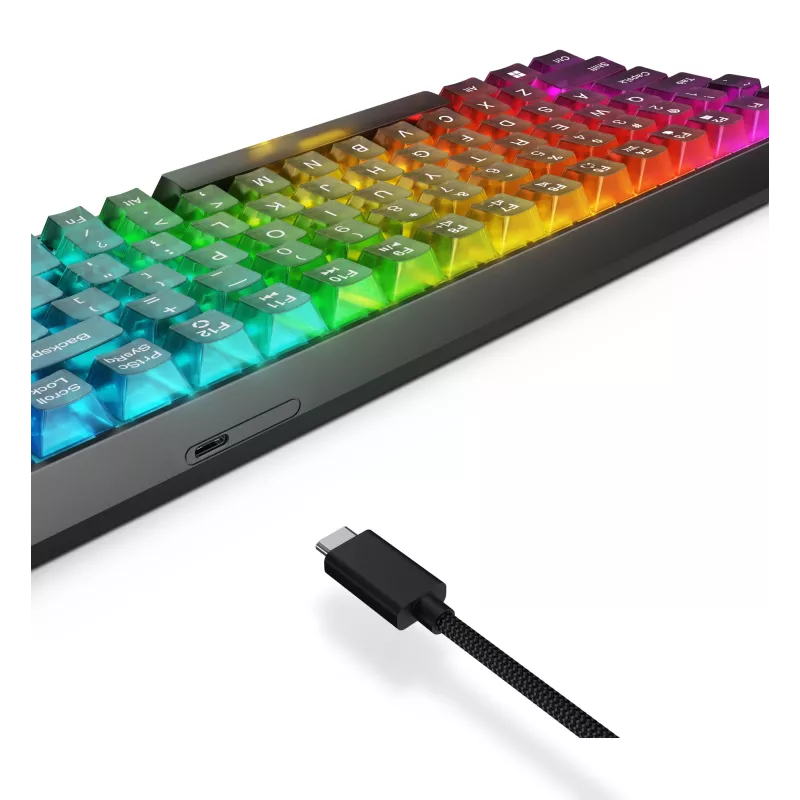 Mehaaniline mängurklaviatuur Lenovo Legion K510 Mini Pro 75% USA inglise, 84 klahvi, RGB, USB, 1,8 m kaabel, must/läbipaistev