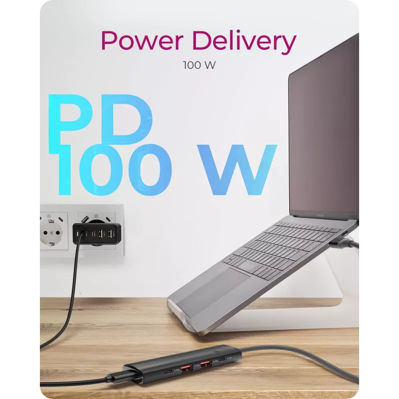 ICY BOX IB-HUB1437-CPD juhtmega USB 3.2 Gen 2 (3.1 Gen 2) USB-C must