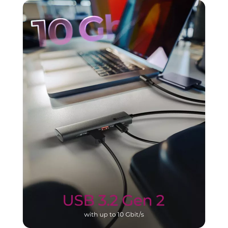 ICY BOX IB-HUB1437-CPD juhtmega USB 3.2 Gen 2 (3.1 Gen 2) USB-C must