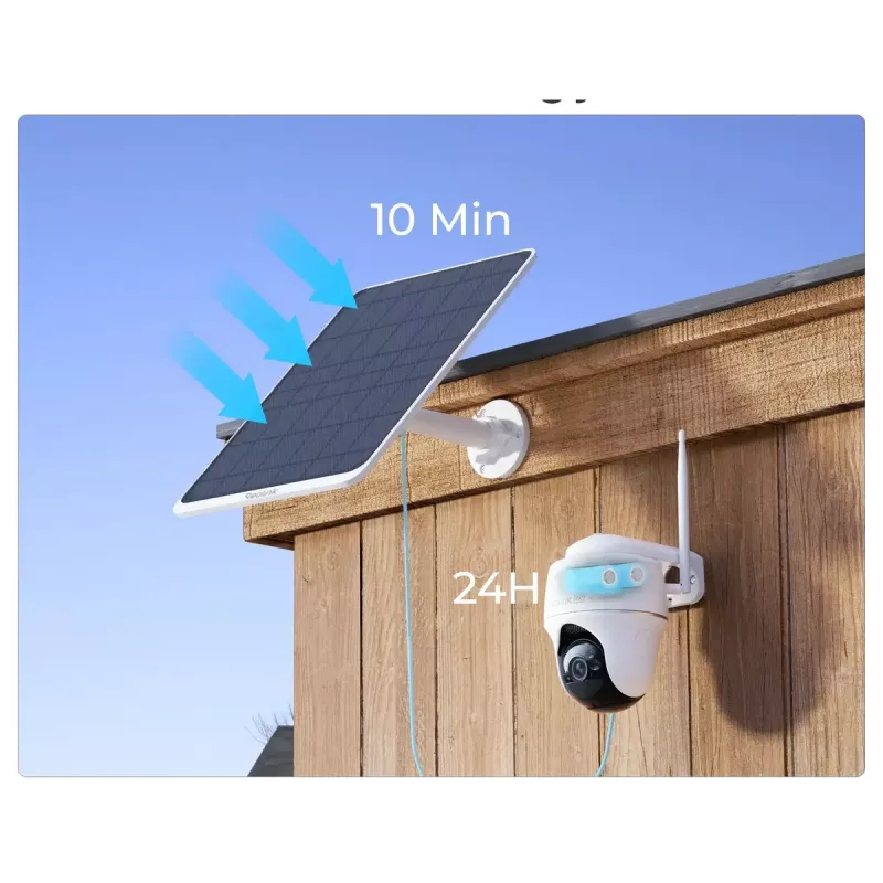 Päikesepaneel Reolink SP3-W 12W 6V USB-C IP65 välistingimustesse, 360° horisontaalselt, 90° vertikaalselt, 4 m kaabel, tehnopolümeer, valge