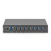 DIGITUS USB 3.0 HUB - 7 porti - tööstuslik metall, toiteplokk, 15 kV ESD, laua-, seina- ja DIN-liistu paigaldus