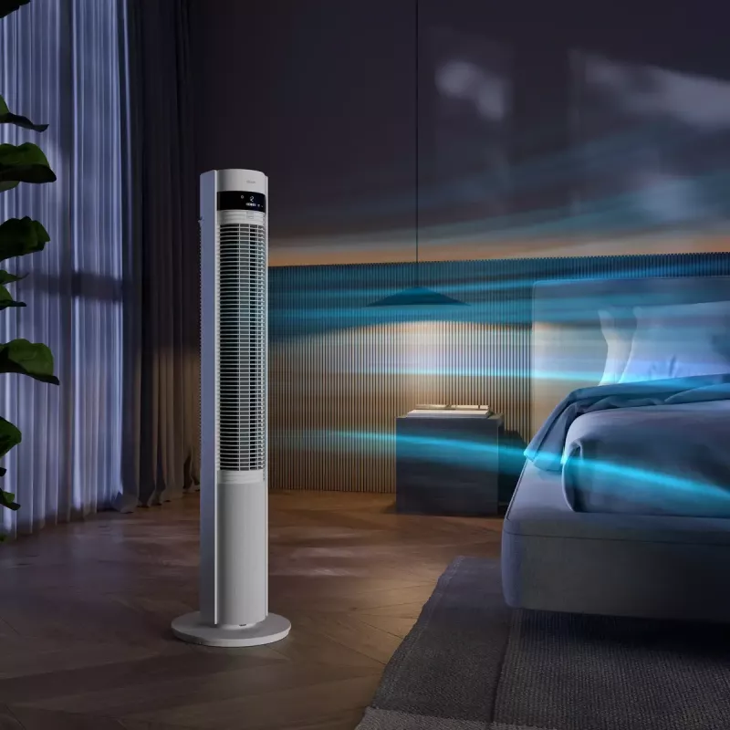 Tornventilaator Duux Elevate DXTF02 — 29 cm läbimõõt, 12 kiirust, võnkumine, 4–40 W, valge