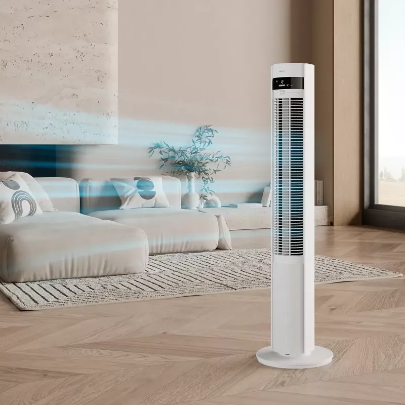 Tornventilaator Duux Elevate DXTF02 — 29 cm läbimõõt, 12 kiirust, võnkumine, 4–40 W, valge