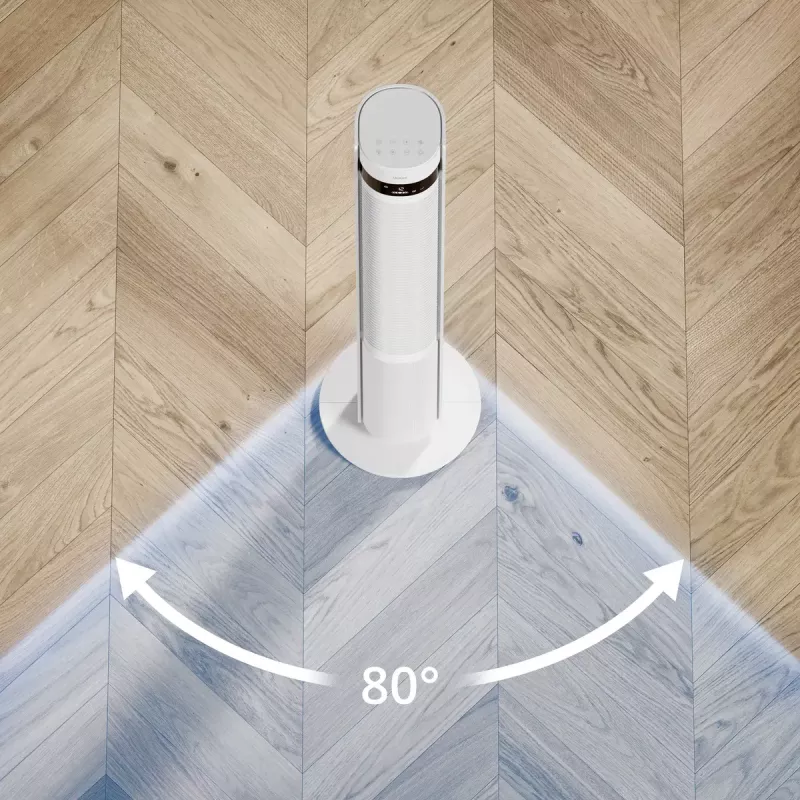 Tornventilaator Duux Elevate DXTF02 — 29 cm läbimõõt, 12 kiirust, võnkumine, 4–40 W, valge