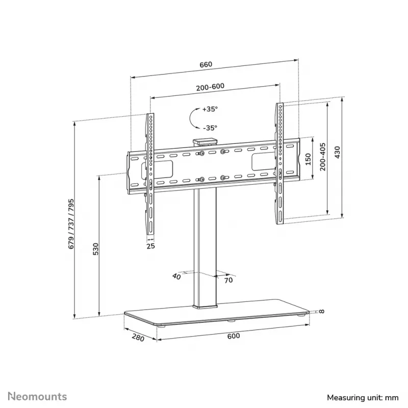 Neomounts DS45-430BL16 telerialus 37-70 tolli – pööratav (avatud pakend)