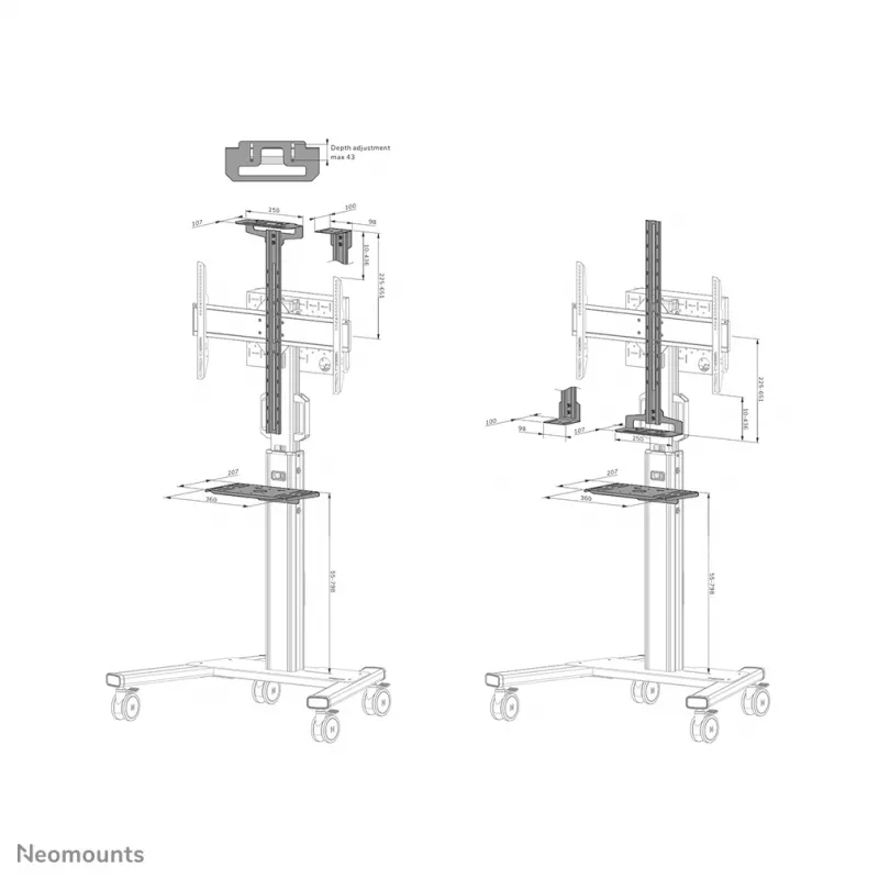 Kinnituskomplekt Neomounts AV1-825BL must teras 3 kg