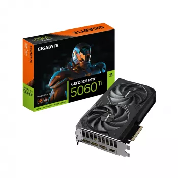 GIGABYTE GeForce RTX 5060 Ti WINDFORCE OC 16G graafikakaart - 16GB GDDR7, 128bit, PCI-E 5.0, 2587MHz tuumsagedus, 3 x DisplayPort, 1 x HDMI, GV-N506TWF2OC-16GD
