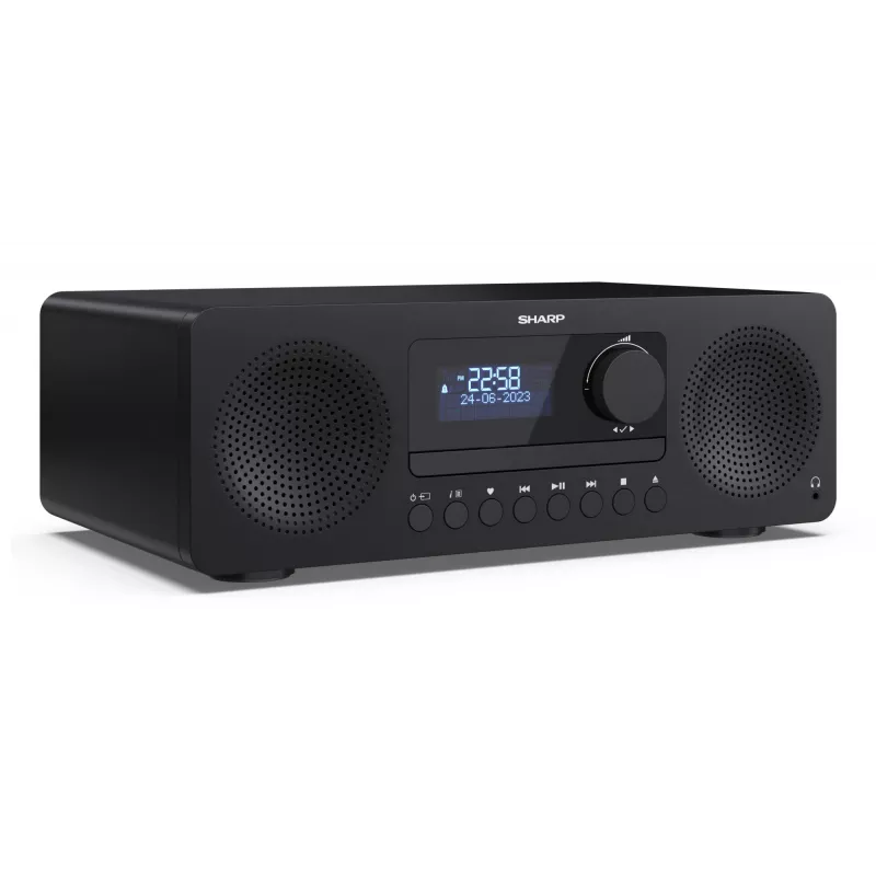 Koduhelimikrosüsteem Sharp XL-B720D 30 W, kaheteeline kõlar, DAB/DAB+/FM, optiline plaadimängija, must