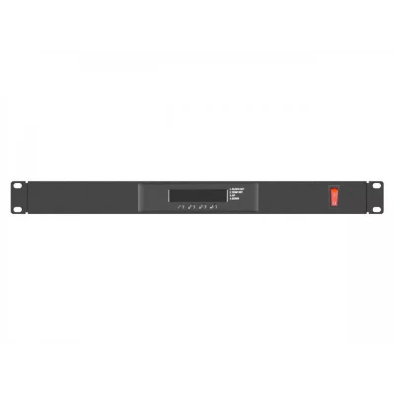 Ülemine paneel LANBERG AK-1503-B — 1U, 4 ventilaatorit, sisseehitatud ventilaator, sisse/välja lüliti, 230 V, 76 W, 483×322×44,5 mm