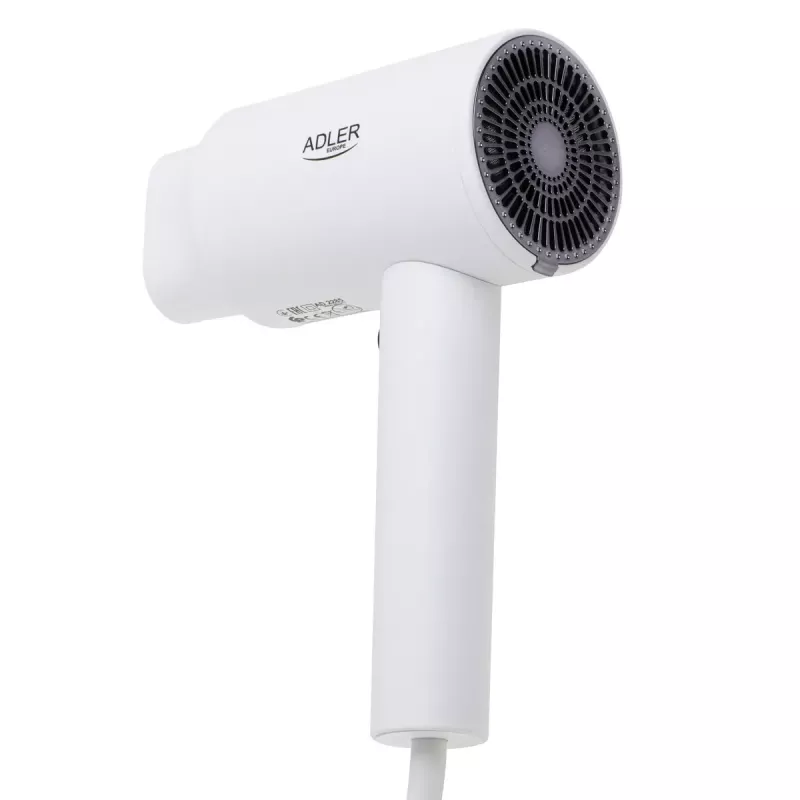 Seinale kinnitatav föön Adler AD 2285 — 2000 W, 3 temperatuuriseadet, jahe õhupuhang, valge