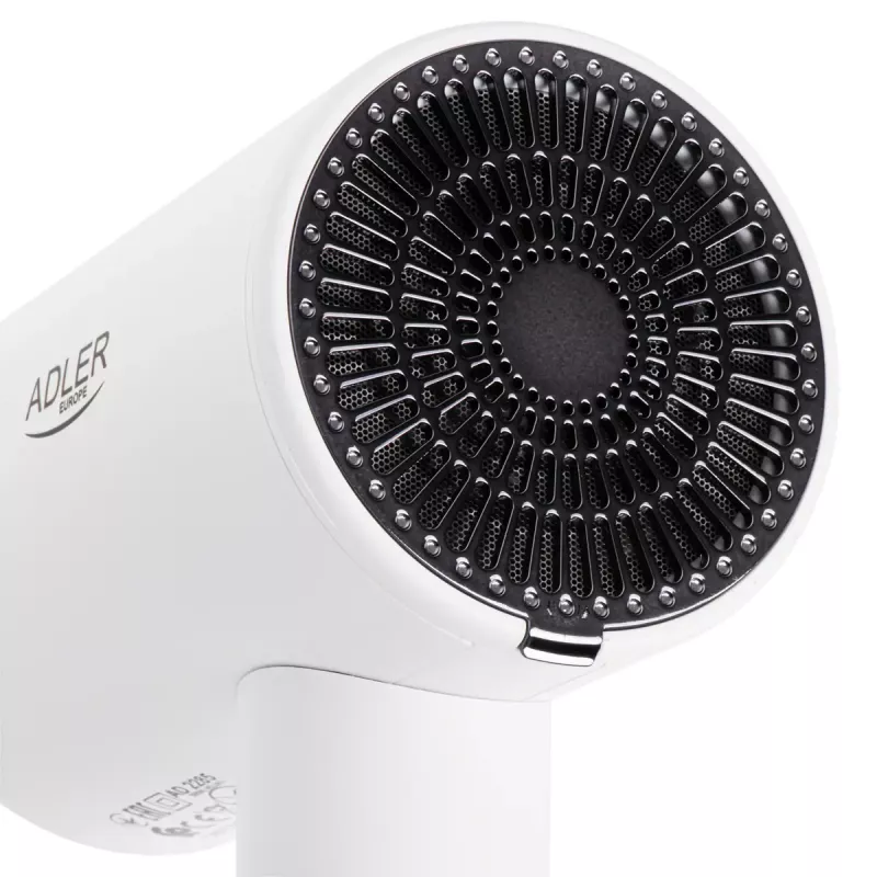 Seinale kinnitatav föön Adler AD 2285 — 2000 W, 3 temperatuuriseadet, jahe õhupuhang, valge