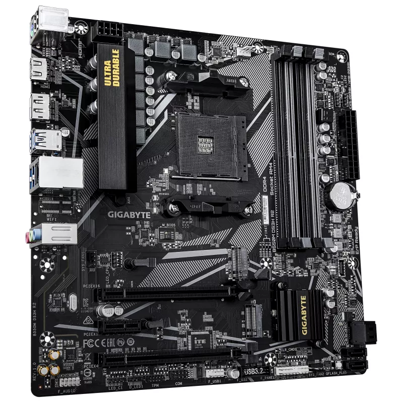 Emaplaat GIGABYTE B550M DS3H R2, B550, Socket AM4, Micro ATX