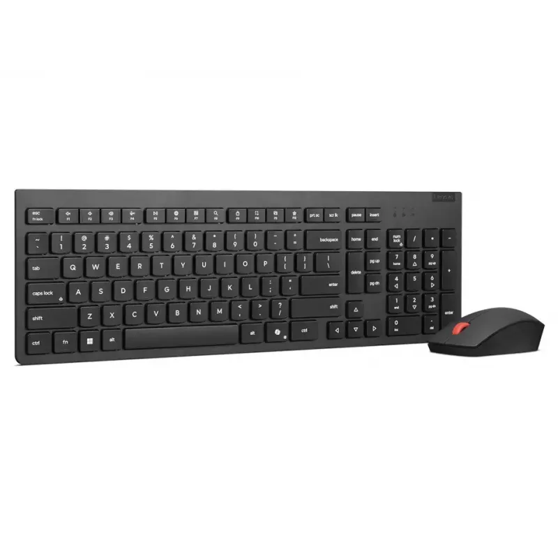 Traadita klaviatuuri ja hiire komplekt Lenovo Essential 2,4 GHz — täissuuruses vene/ kirillitsa klaviatuur, optiline kahekäeline hiir