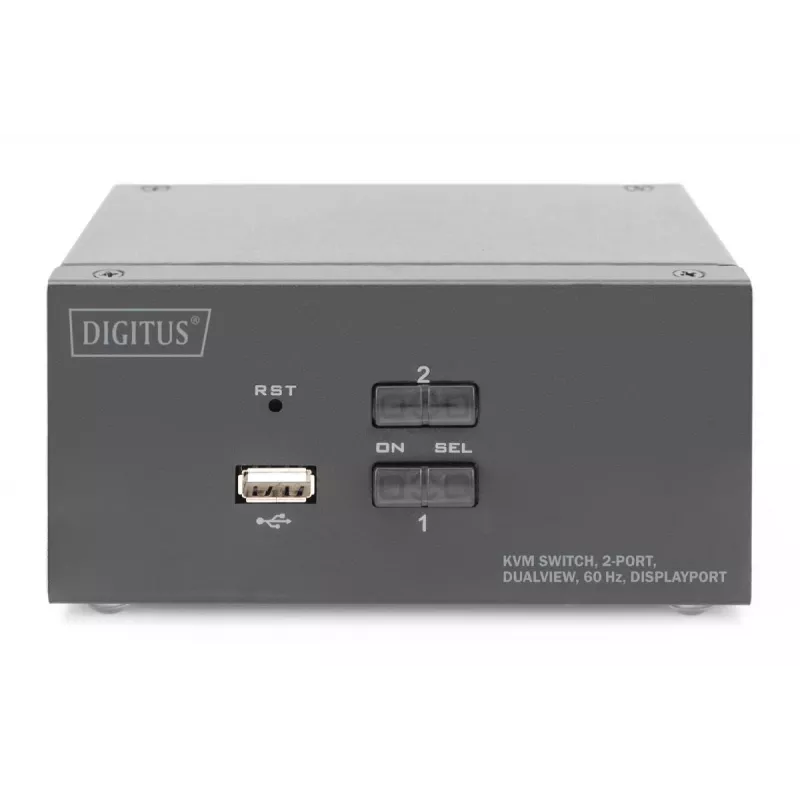 DIGITUS 2-pordine DisplayPort DualView 60 Hz 4K 60 fp mitmeplatvormiline tugi
