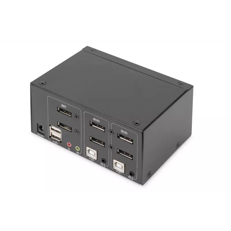 DIGITUS 2-pordine DisplayPort DualView 60 Hz 4K 60 fp mitmeplatvormiline tugi