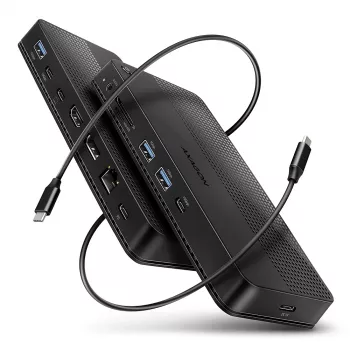 Axagon HMC-U4 USB4 dokk, 3x USB-A, 2x USB-C, HDMI ja DP 8K/30Hz, RJ-45, SD/mSD, heli, PD 100W