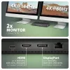 Axagon HMC-U4 USB4 dokk, 3x USB-A, 2x USB-C, HDMI ja DP 8K/30Hz, RJ-45, SD/mSD, heli, PD 100W
