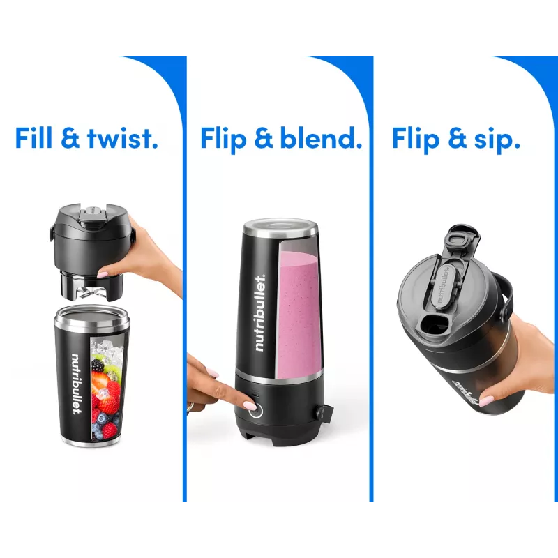 NutriBullet Flip 0,59 L kaasaskantav blender 11 W must