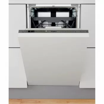 Sisseehitatud kitsas nõudepesumasin WHIRLPOOL WSIO 3T223 PCE X — 10 katet, 43 dB, 45 cm