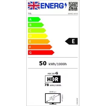 TV TCL 50 tolli V6C 4K Ultra HD (3840x2160), DLED, Google TV, Direct-LED, HDR10+, 3×HDMI 2.1, Bluetooth 5.4, Wi‑Fi 5