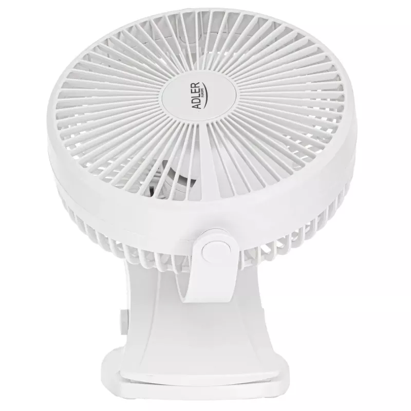 Klambriga laetav lauaventilaator Adler AD 7342 — 15,5 cm, 3 kiirust, pöörlemine, 5 W