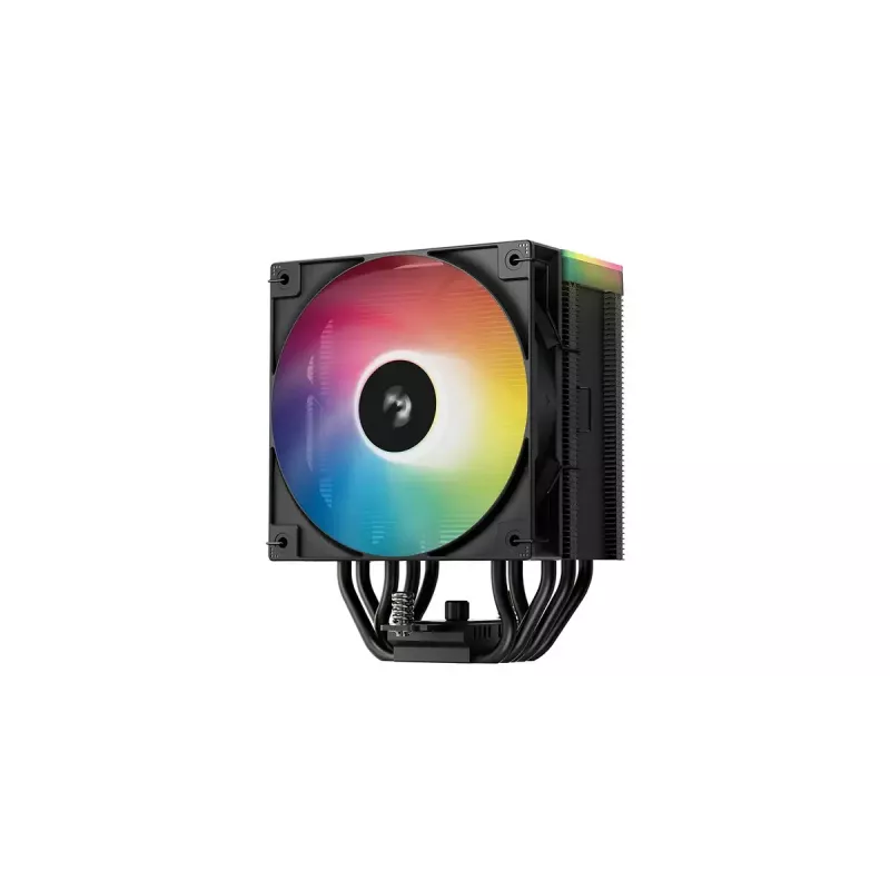 CPU õhkjahuti DeepCool AG500 BK ARGB V2 — tornjahuti Inteli ja AMD pesadele, virnastatud ribidega jahutusradiaator, ARGB-valgustus