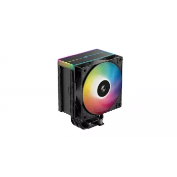 CPU õhkjahuti DeepCool AG500 BK ARGB V2 — tornjahuti Inteli ja AMD pesadele, virnastatud ribidega jahutusradiaator, ARGB-valgustus