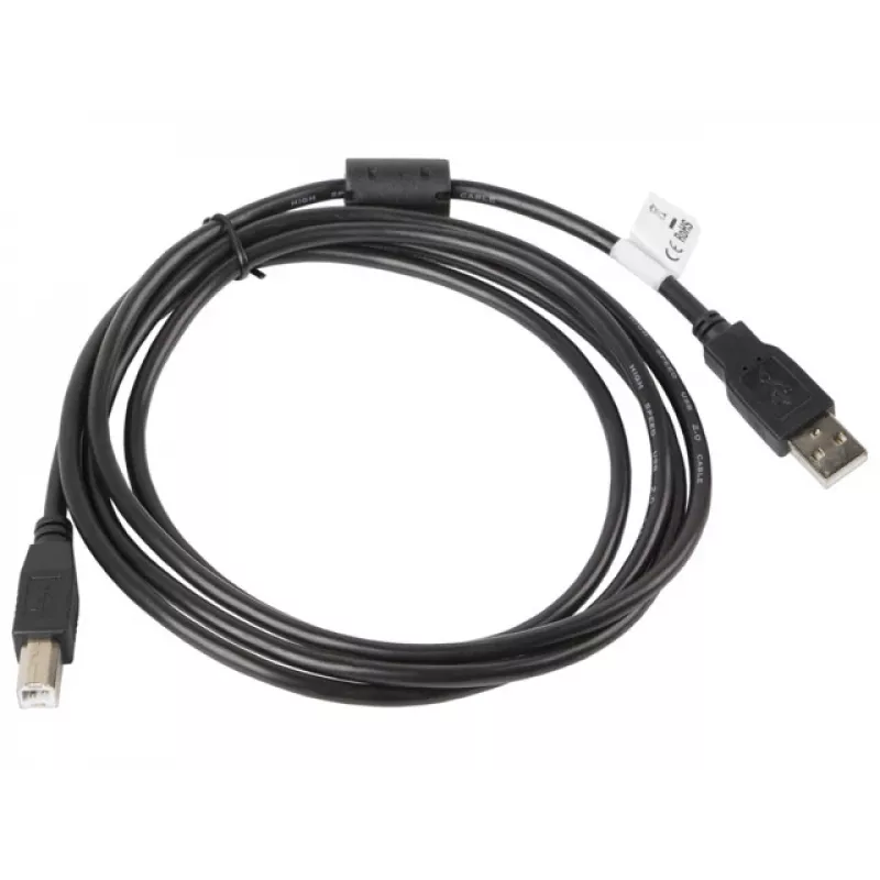 USB 2.0 kaabel LANBERG CA-USBA-11CC-0018-BK 1,8 m, USB A USB B-le, must, 480 Mbps
