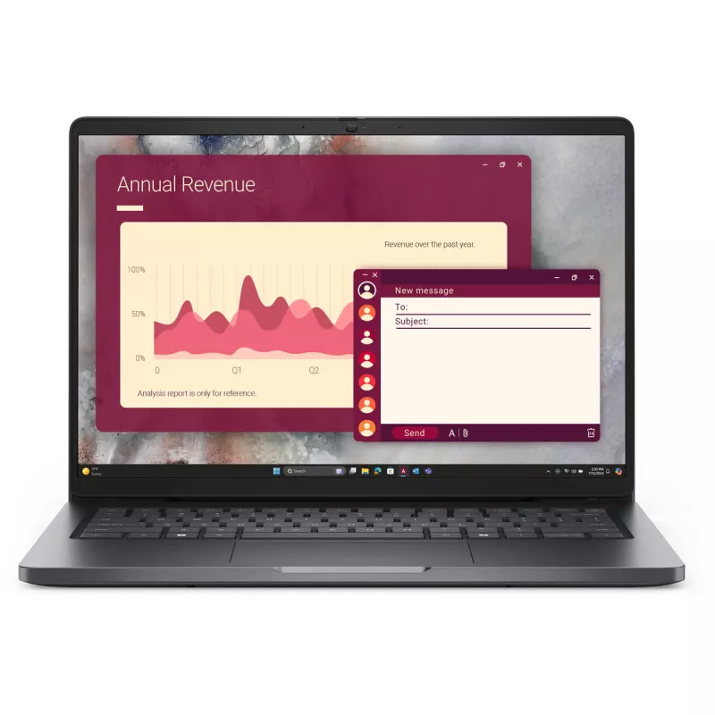 DELL Pro 14 PC14250 Intel Core 5 120U Sülearvuti 35,6 cm (14 tolli) Full HD+ 16 GB DDR5-SDRAM 512 GB SSD Wi-Fi 6E (802.11ax) Windows 11 Pro Must