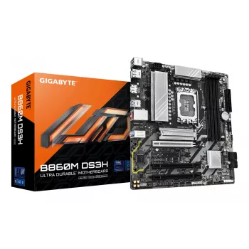 GIGABYTE B860M DS3H emaplaat – Inteli Core Ultra seeria protsessoritele, 5+1+2+1 faasi VRM, kuni 9066 MHz DDR5, 1xPCIe 5.0 + 1xPCIe 4.0 M.2, 2.5GbE LAN, USB 3.2 Gen 2