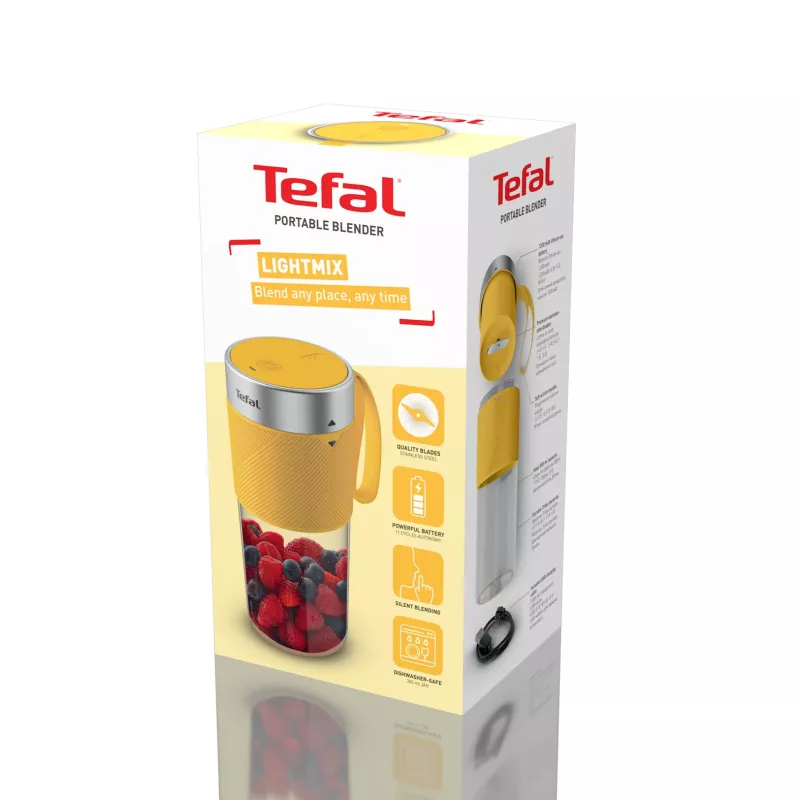 Kaasaskantav blender Tefal Lightmix BL1C0230 — 0,3 L, laetav Li‑Ion 1200 mAh, roostevaba teras/kollane