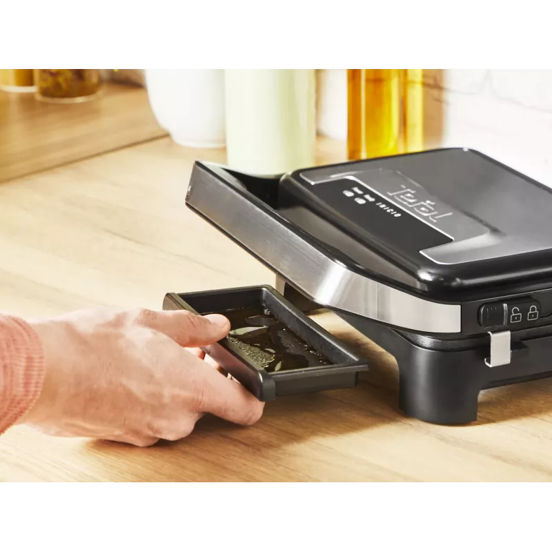 Kontaktgrill Tefal Inicio Compact GC270D10 — ristkülikukujuline 1000W, restipealne, must/roostevaba teras