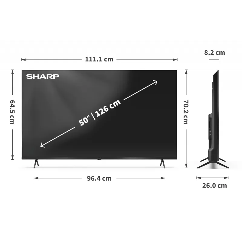 Sharp 50HP5265E TV 127 cm (50 tolli) 4K Ultra HD Smart TV Wi-Fi Must