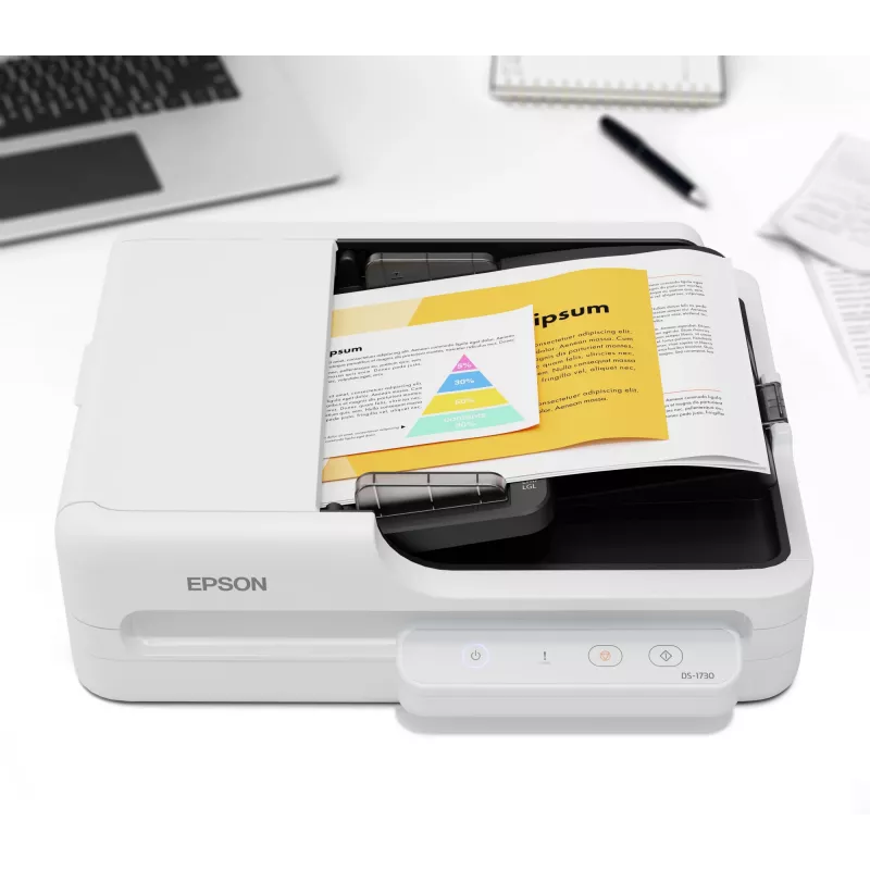 Epson WorkForce DS-1730 lame- ja ADF-skanner 1200 x 1200 DPI A4 must, valge