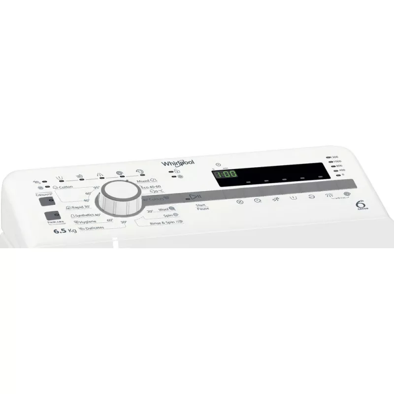 Whirlpool TDLR 65230SS EU/N pesumasin, pealtlaetav, 6,5 kg, 1151 p/min, valge