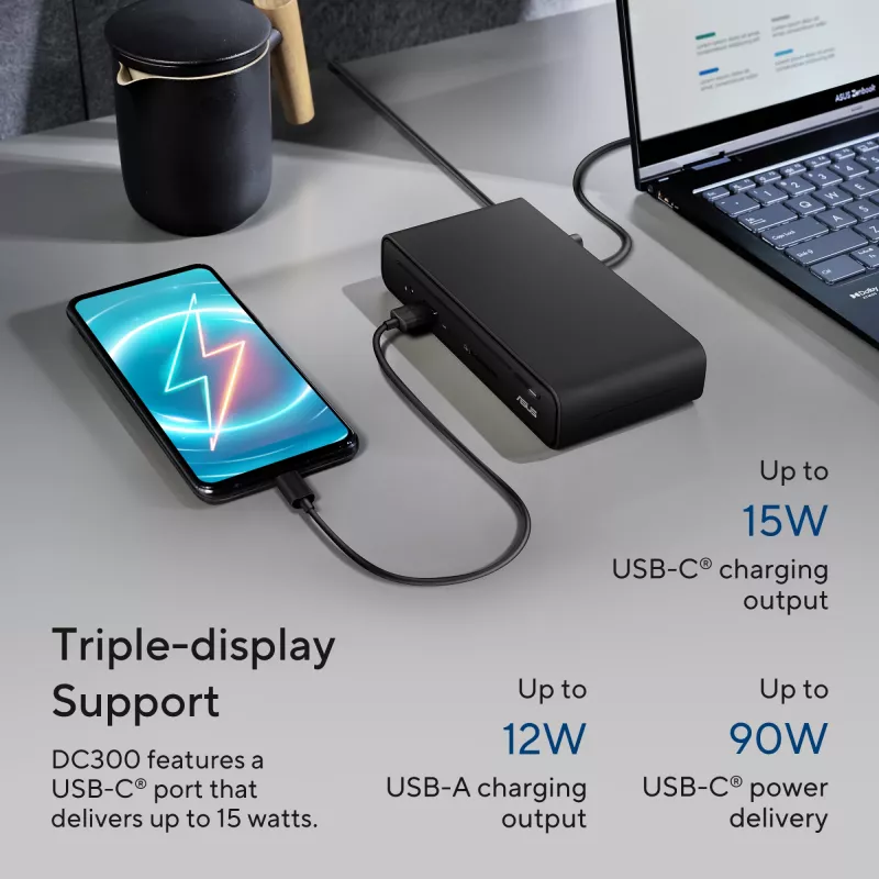 ASUS Triple Display USB-C Dock DC300 dokkimisjaam USB 3.2 Gen 2 (3.1 Gen 2) Type-C must