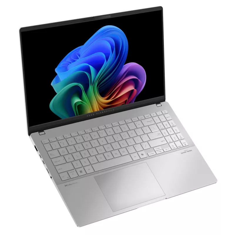 Sülearvuti ASUS Vivobook S 15 S5507QA — Qualcomm Snapdragon X1E-78-100, 15,6 tolli 3K, 32 GB RAM, 1 TB SSD, Windows 11 Home, hõbedane