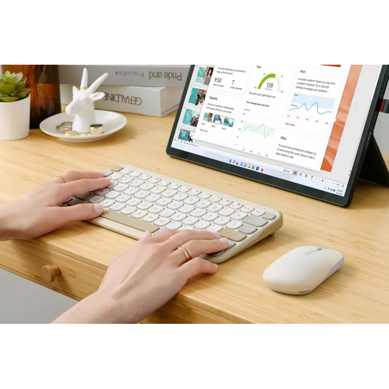 Juhtmeta Bluetooth-klaviatuur ASUS Marshmallow KW100 — USA paigutus, kaerapiim