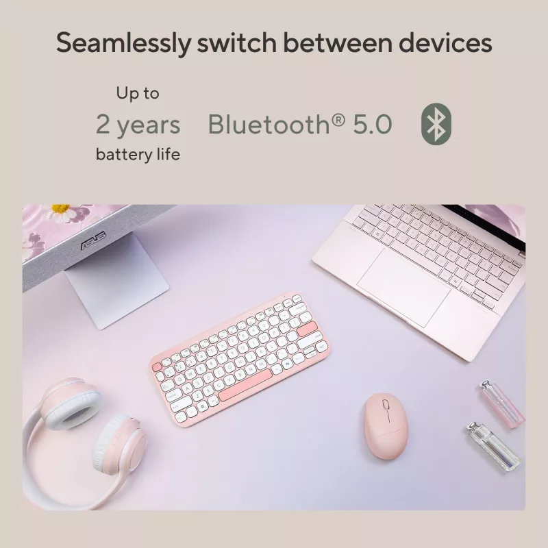 Juhtmeta Bluetooth-klaviatuur ASUS Marshmallow KW100 — USA paigutus, kaerapiim