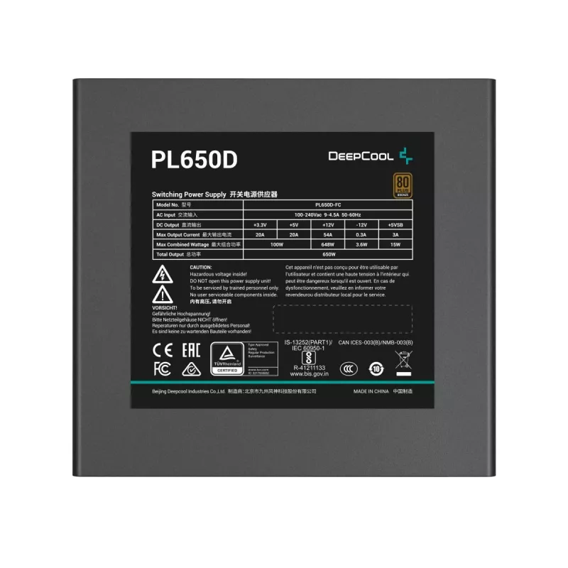 DEEPCOOL PL650D toiteplokk 650 W 20+4 pin ATX - valge