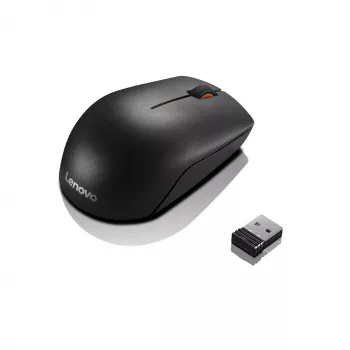 Lenovo Wireless Compact hiir 300 Must, 1000 DPI, 2,4 GHz