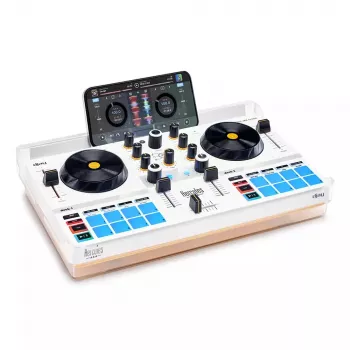DJ-kontroller Hercules DJControl Mix Ultra – valge, mobiilne Bluetooth-kontroller
