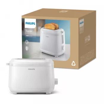 Philips 3000 seeria röster, 2 viilu, valge, metall, nupud, pöördnupp, 900 W, 220-240 V