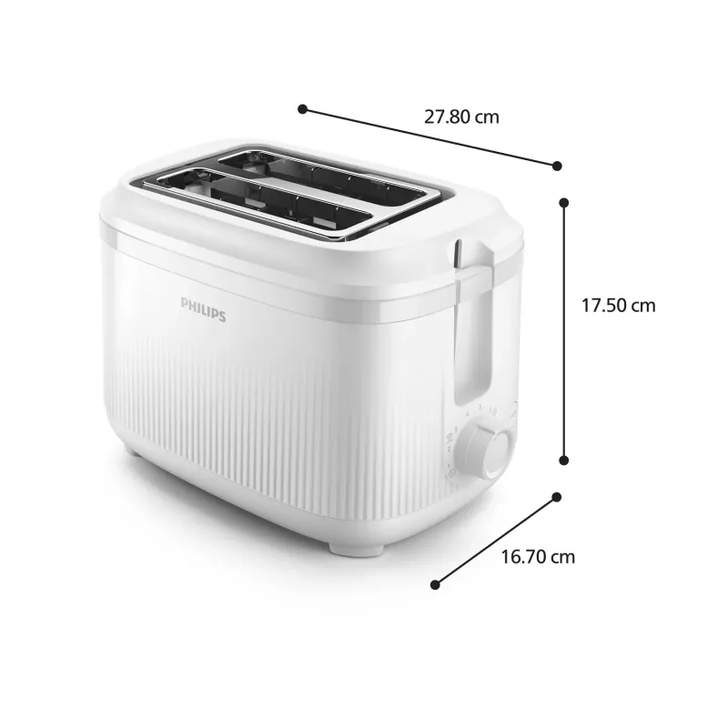 Philips 3000 seeria röster, 2 viilu, valge, metall, nupud, pöördnupp, 900 W, 220-240 V